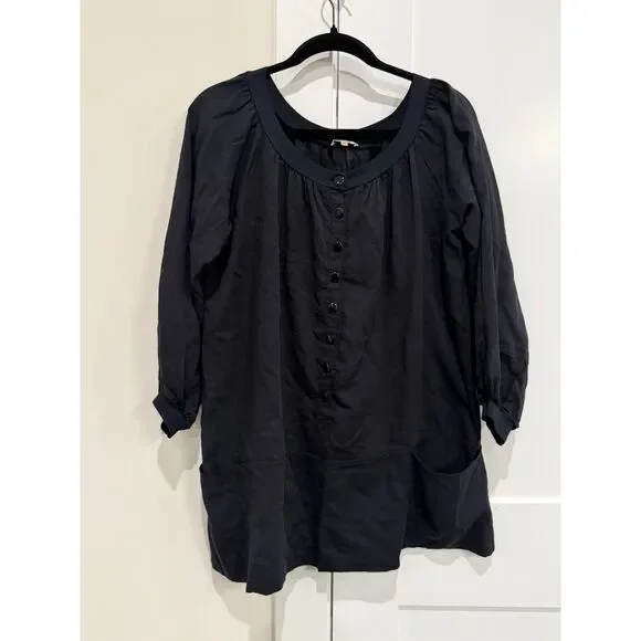 See By Chloe Vintage Black Billow Shirt Dress Sz 38 But Good For US 4-8 - Picture 7 of 15